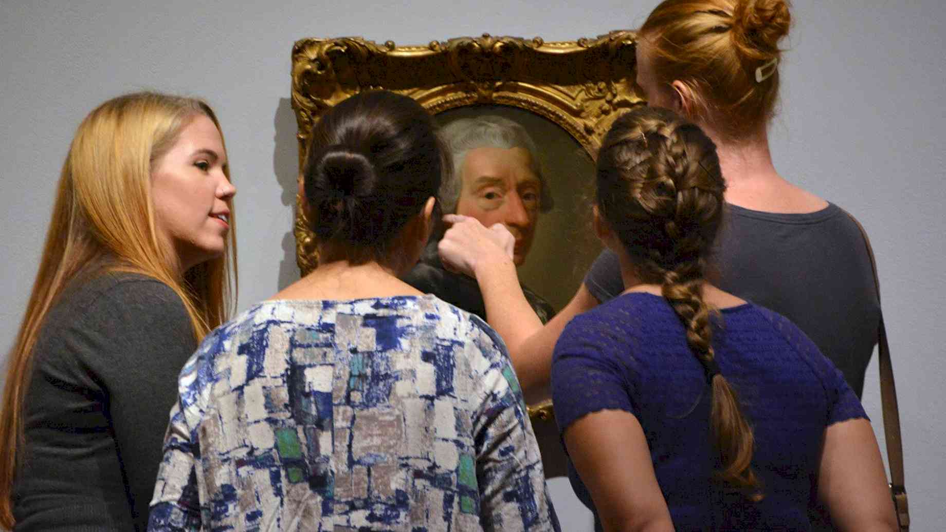 Art History Grads attend the opening of "Becoming a Woman" at the Harn