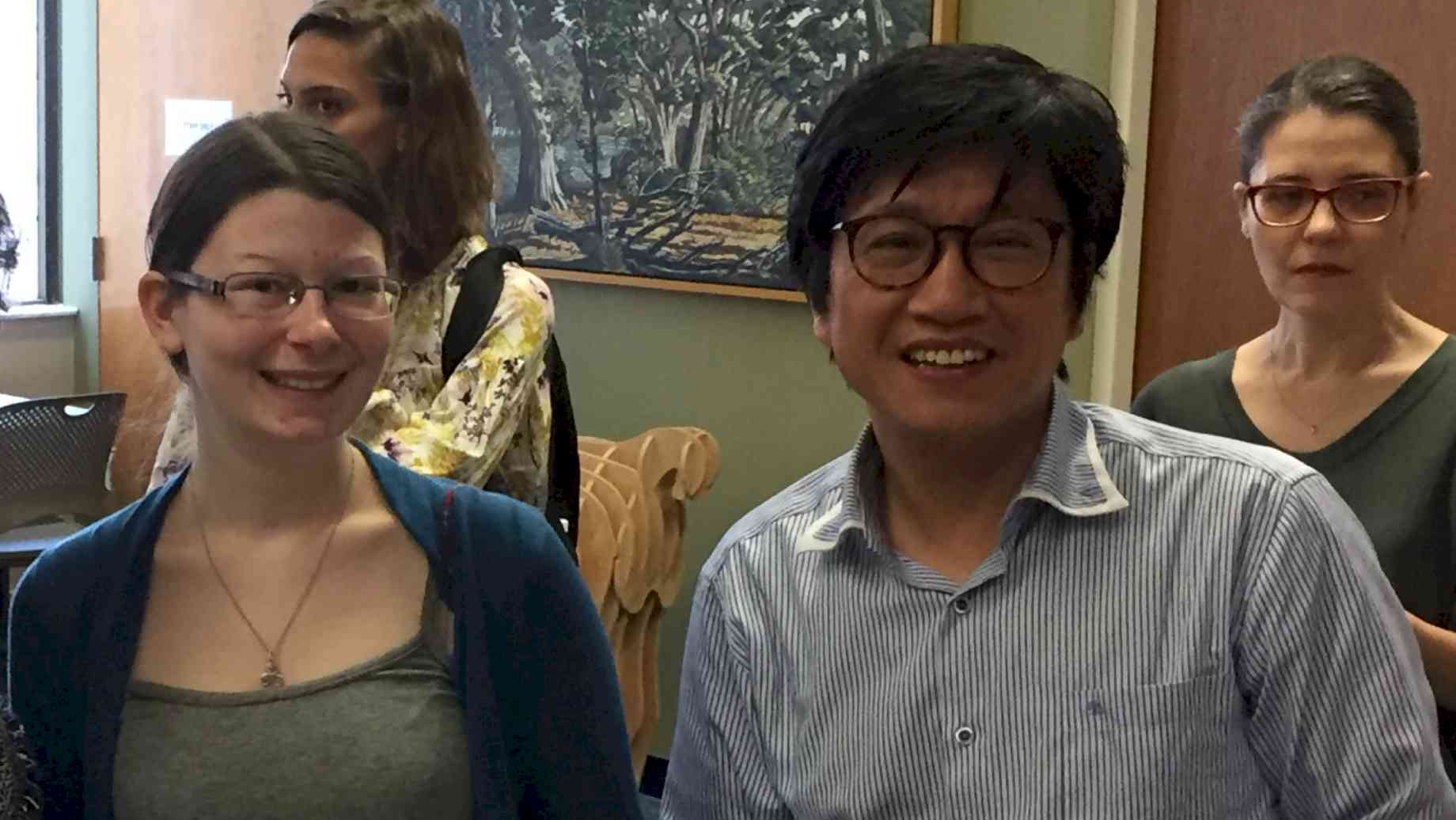 Prof. Lai and student at annual Cake & Conviviality reception