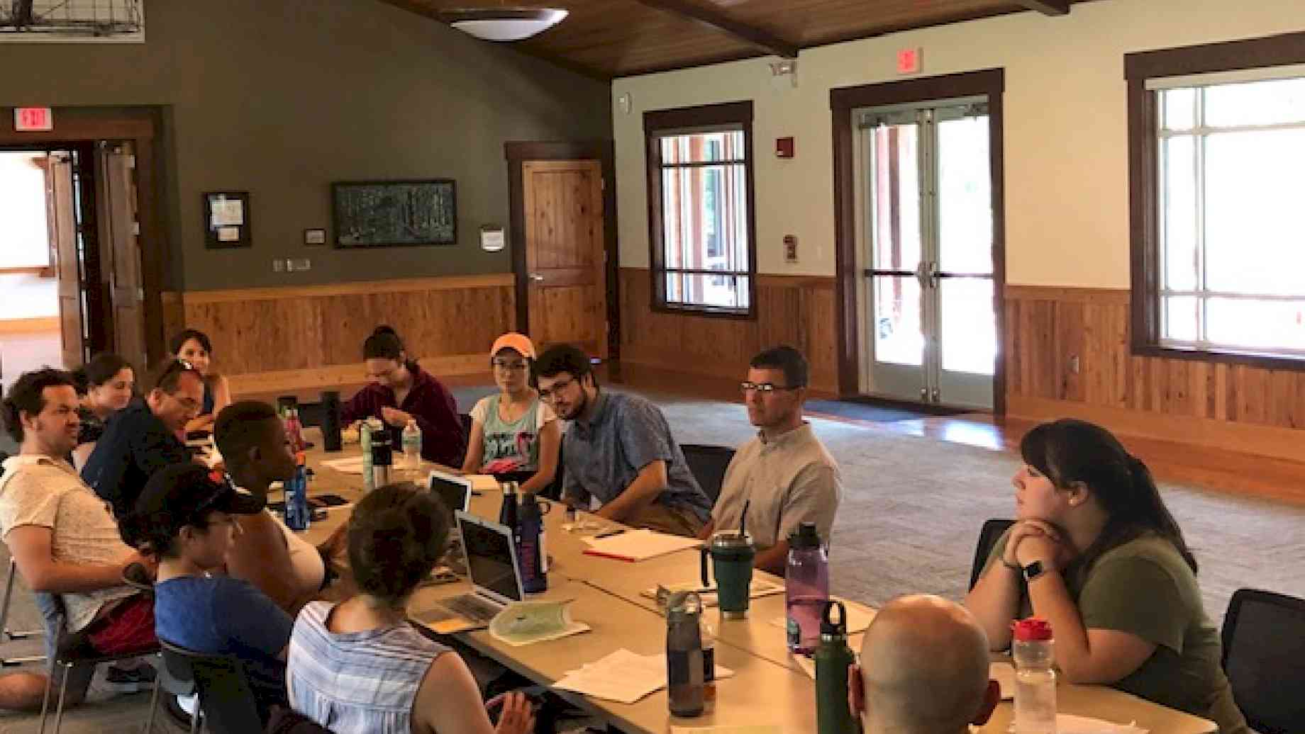Musicology faculty and students discussing community during their retreat (Fall 2019)