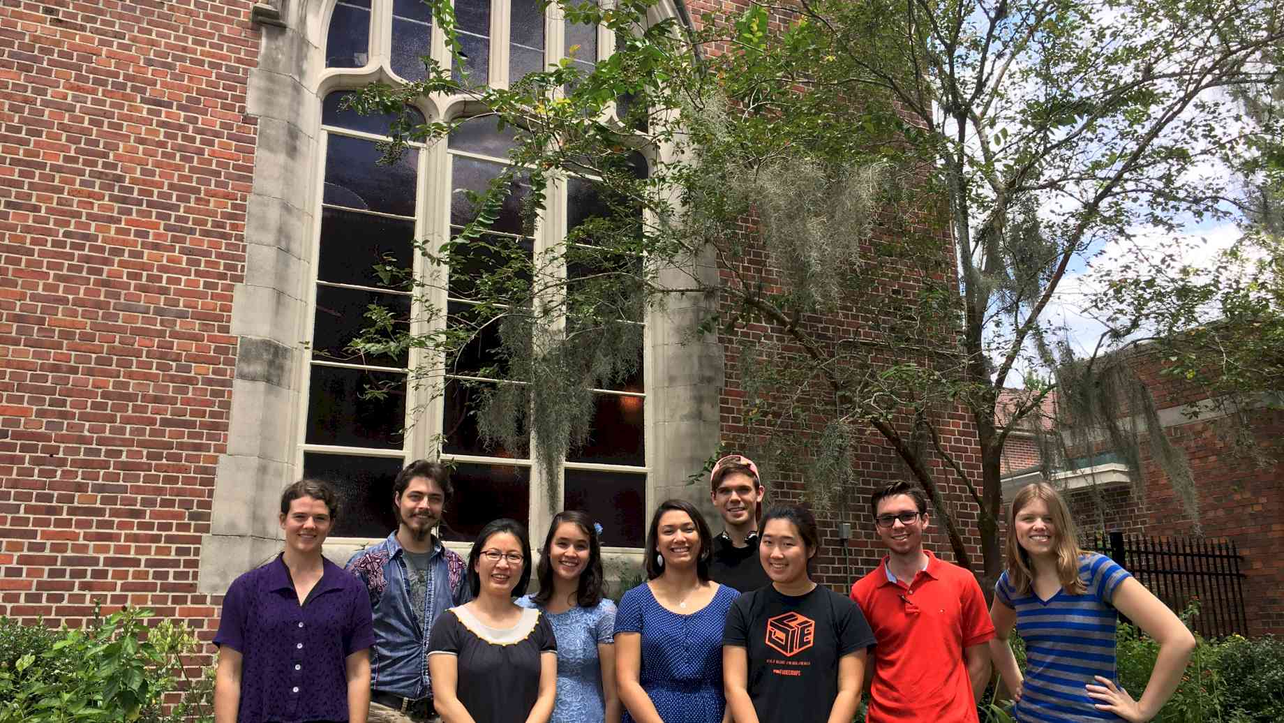 Members of the Fall 2017 Organ Studio in front of the Chapel of the Incarnation, UF