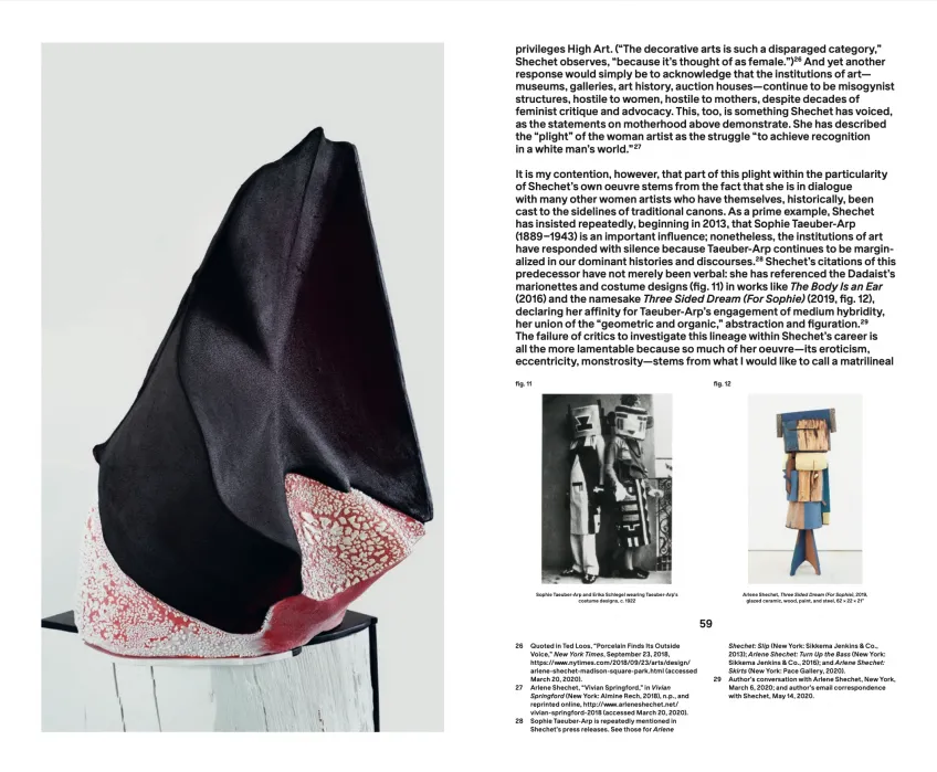 Page from Rachel Silveri’s essay, “Arlene Shechet: History Matters.”