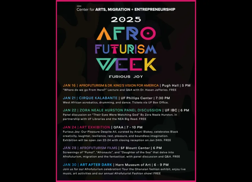Flyer: Afrofuturism Week 2025 Event Lineup