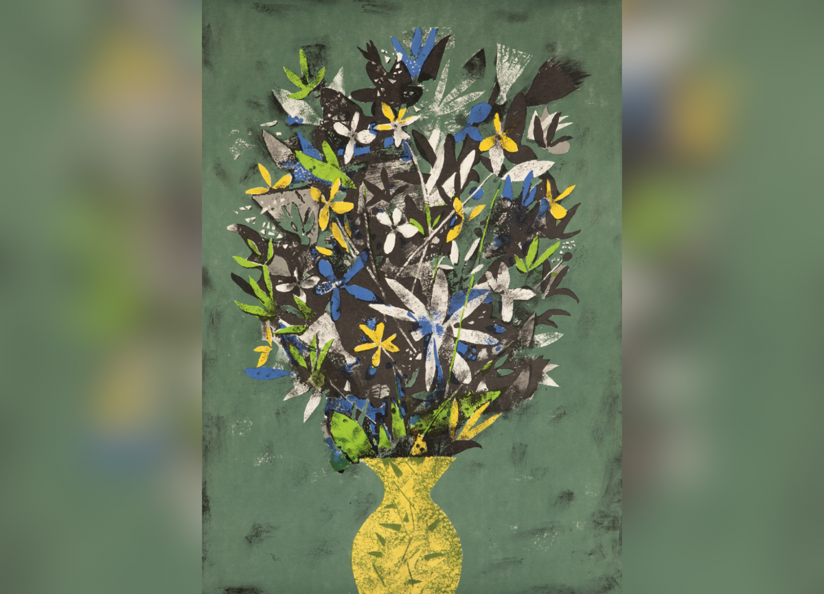 Art print of a vase with flowers