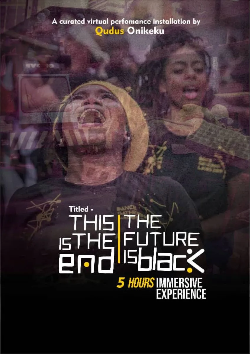 Poster with photo of Black women singing. White text reads 