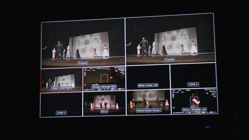 Program monitors display multiple cameras simultaneously