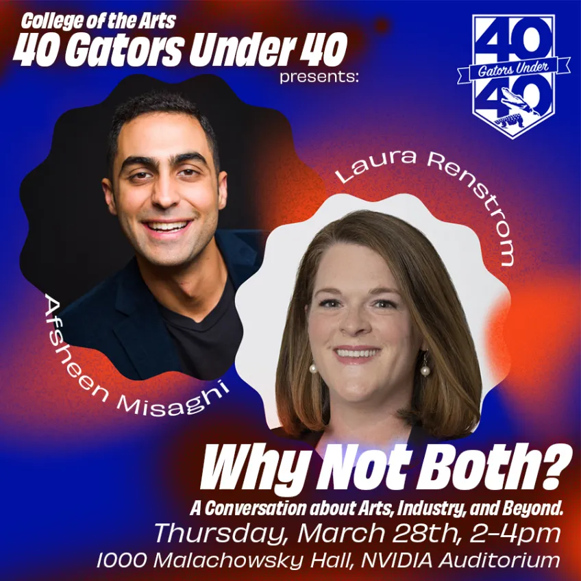 Event flyer with panelist headshots and text