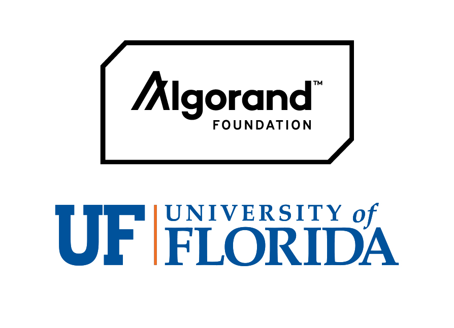 Algorand Foundation logo and University of Florida logo stacked vertically