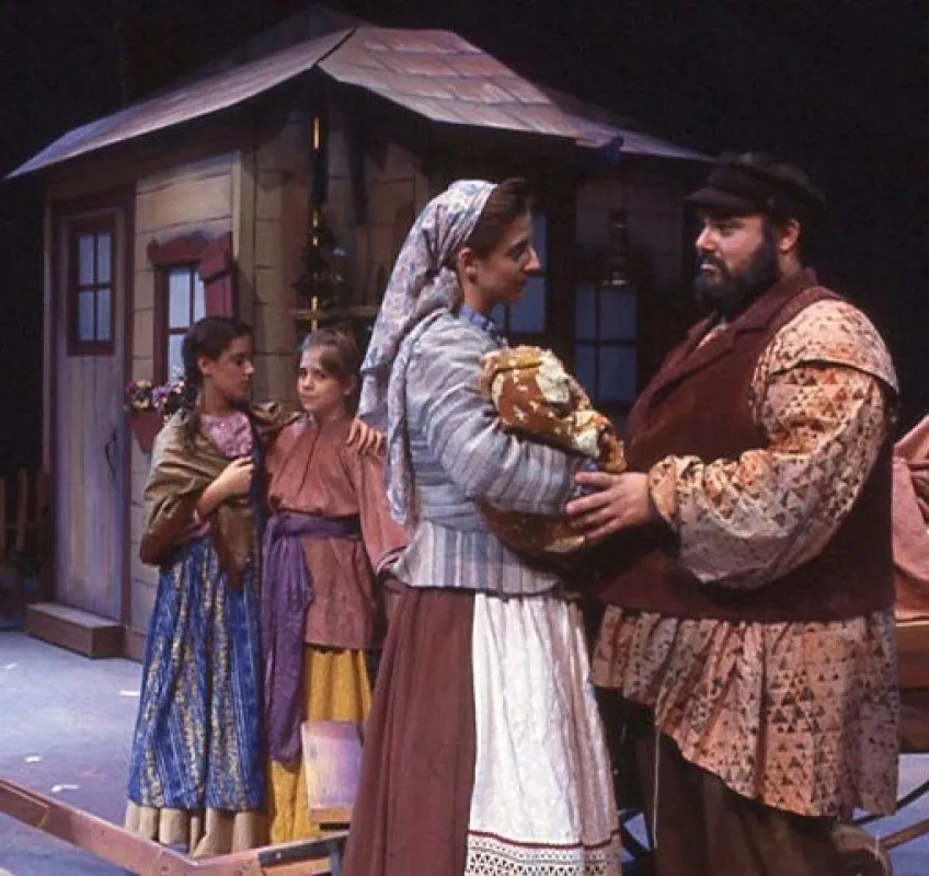 Archival color photo of UF School of Theatre and Dance 1994 'Fiddler on the Roof' production.