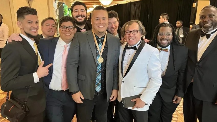 UF School of Music faculty, students, and creative collaborators at the 2022 Latin Grammy awards ceremony.