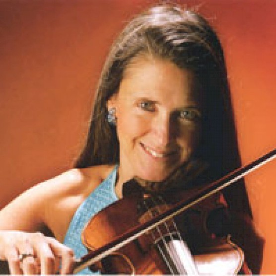 Headshot photo of Janna L. Lower with her violin