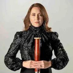 Headshot photo of Shannone Lowe with her bassoon