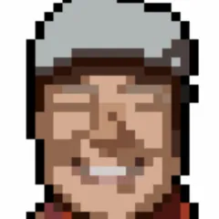 Illustrated avatar in pixelated 8-bit style.