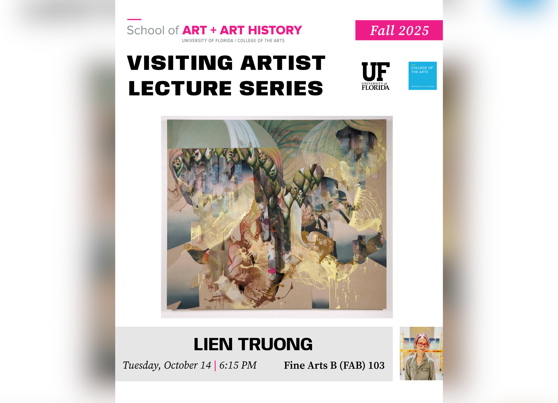 Official lecture poster of Lien Truong's painting, "An Island in the Sky."