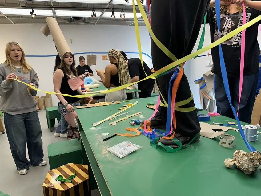 A photo of 8 people doing 