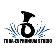 Graphic of a tuba above text reading "Tuba-Euphonium Studio"