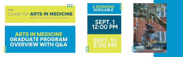 Official event poster with informational text on green and blue text blocks.