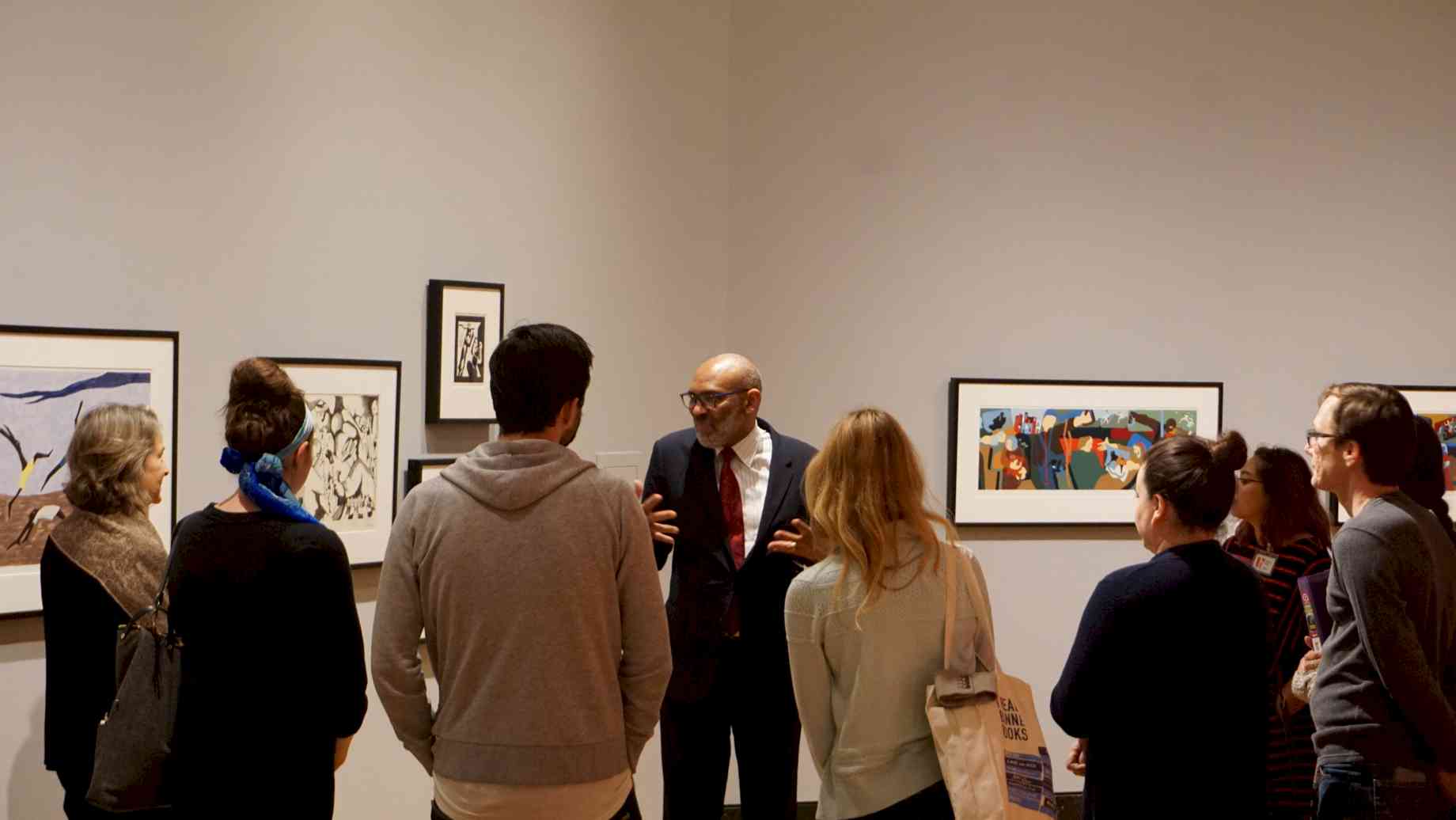 UF students attend a private gallery talk with Dr. Powell