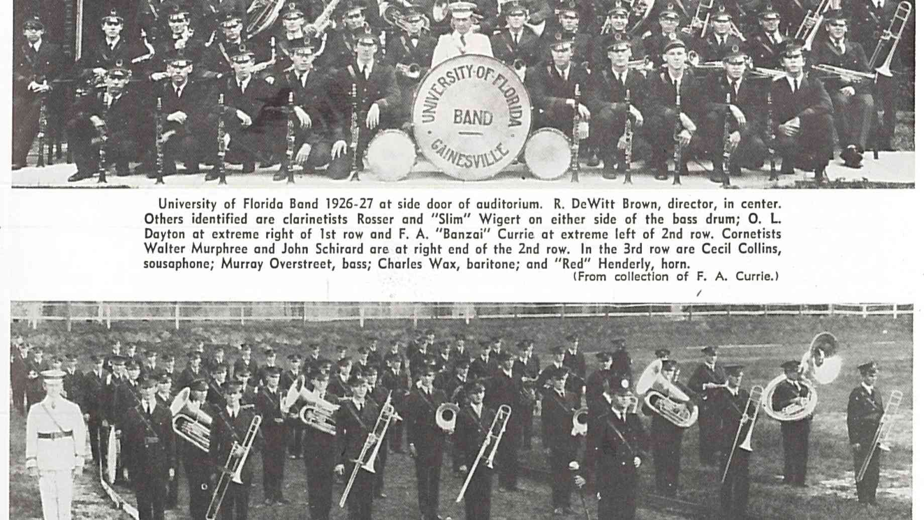 Gator Marching Band 1926-1927 and 1927-1928