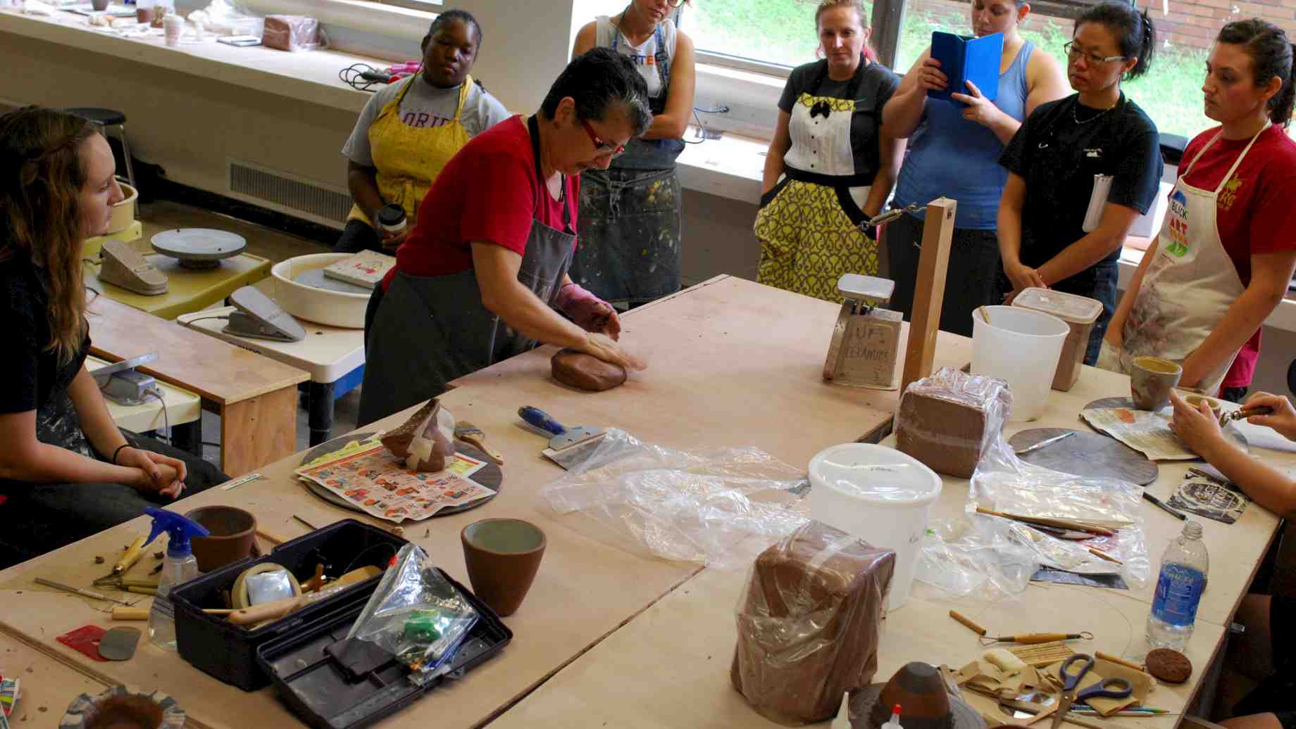 Hand-building demonstration: Low-Fire Ceramics, Summer 2013.