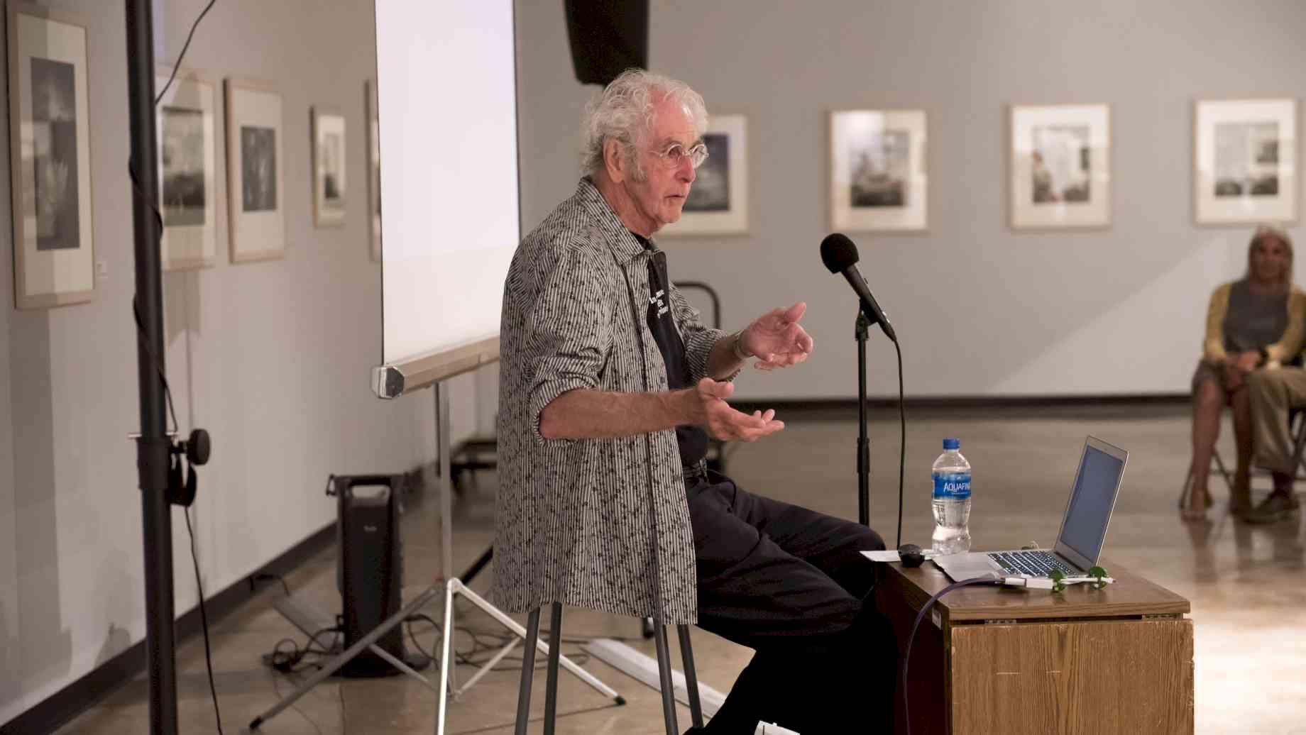 Emeritus Faculty Jerry Uelsmann speaking at Gary R. Libby University Gallery