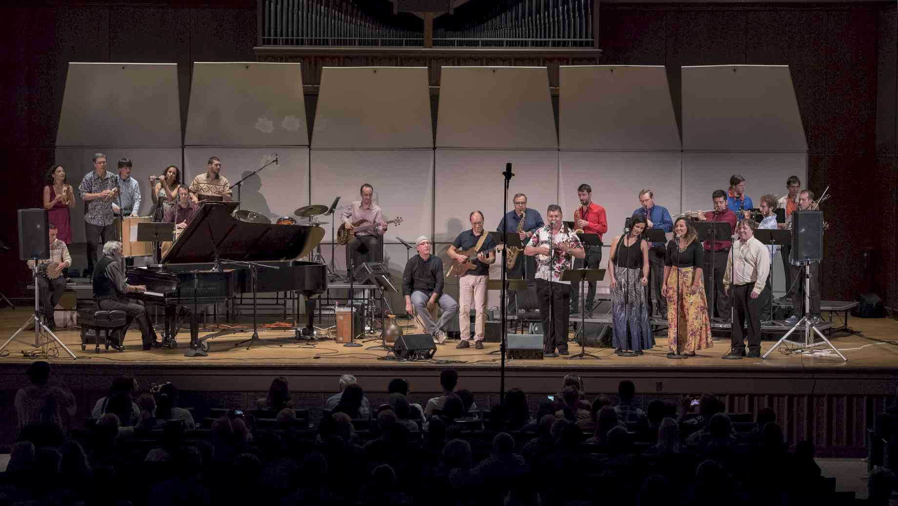 Jacaré Brazil and special guests Cesar Camargo Mariano (piano) and Renato Martins (percussion) at the University Auditorium, University of Florida (Spring 2016)