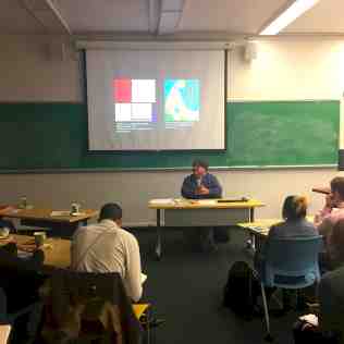 School of Art & Art History students engage with Dr. Pérez-Oramas in a master class