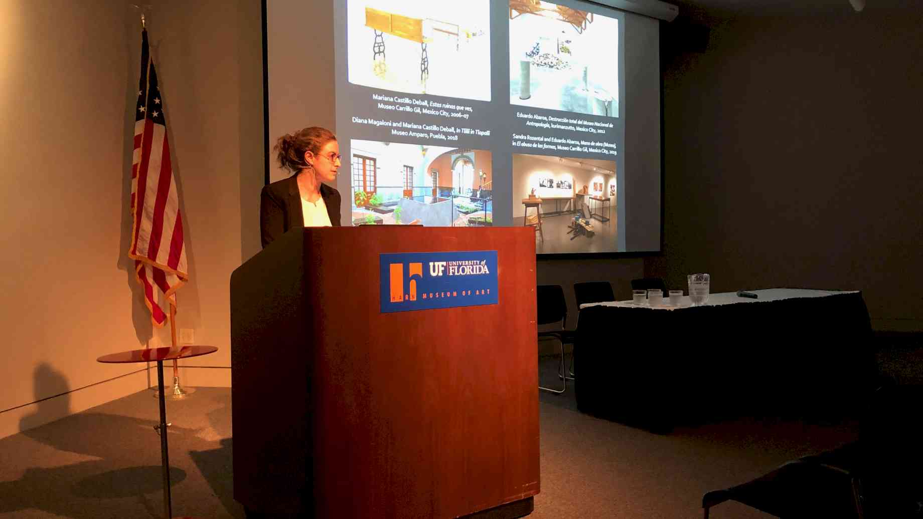 Professor Jennifer Josten presenting her lecture Exhibiting Patrimonio in Contemporary Mexico in the panel Artist as Researcher: Visualizing Knowledge in the Americas, which was co-sponsored by HESCAH.
