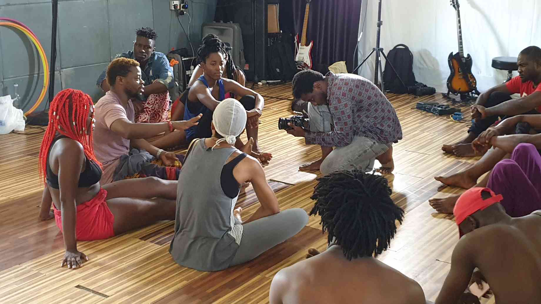 Qudus Onikeku rehearses for a production of Re:INCARNATION, an Afrobeats dance production. Photo by the Center for Arts, Migration and Entrepreneurship.