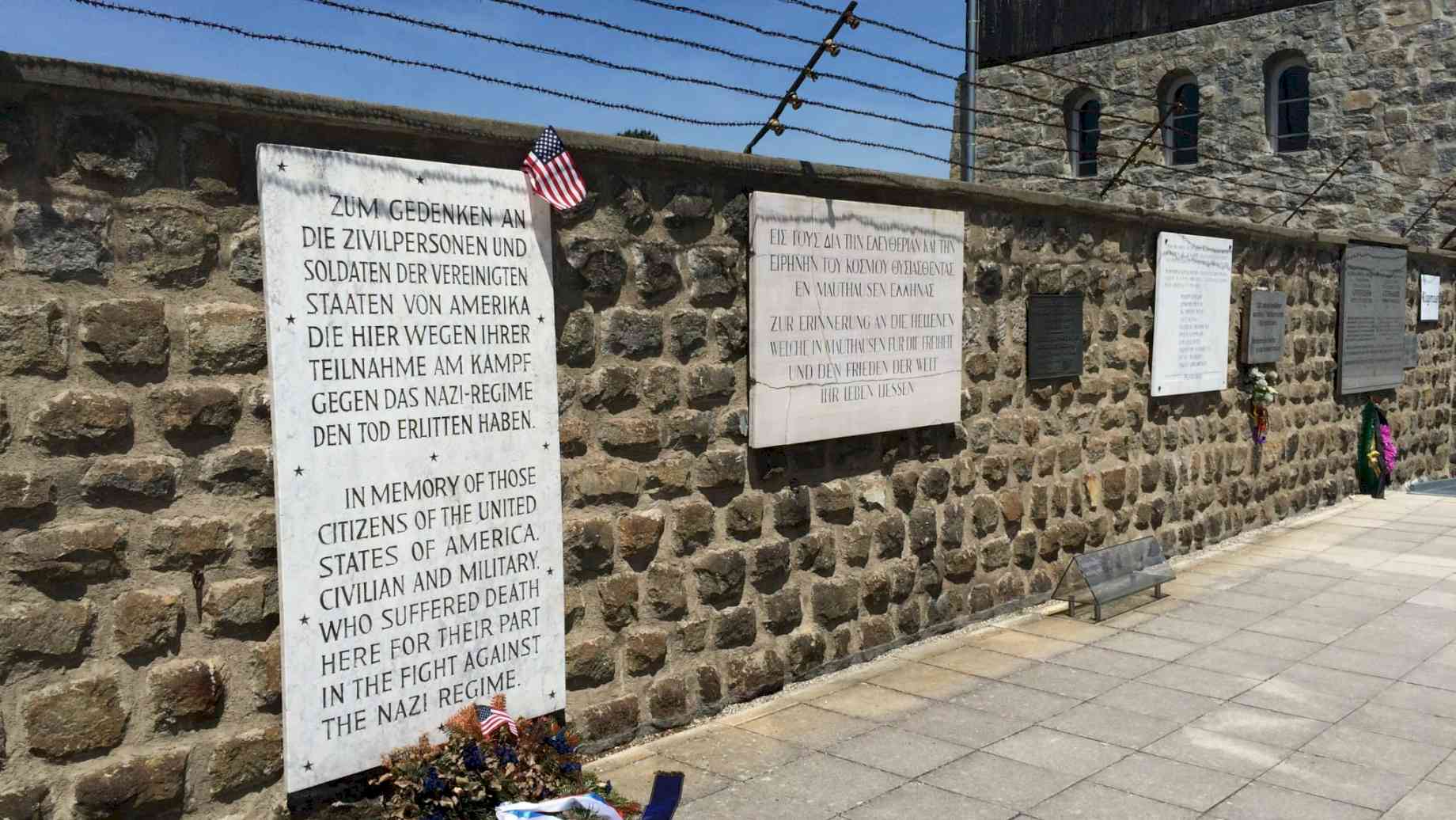 Dedication plaques at Mauthausen