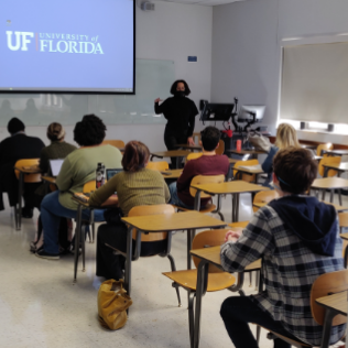 UF students and faculty attending Dr. Cheryl Finley