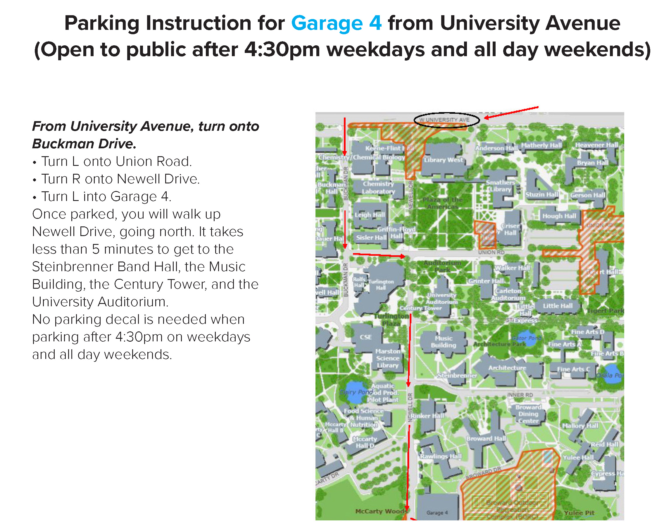 Parking | University of Florida International Piano Festival | College ...