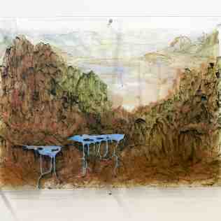 Elmira Yousefi, "Tears," Painting on plexiglass, 2022