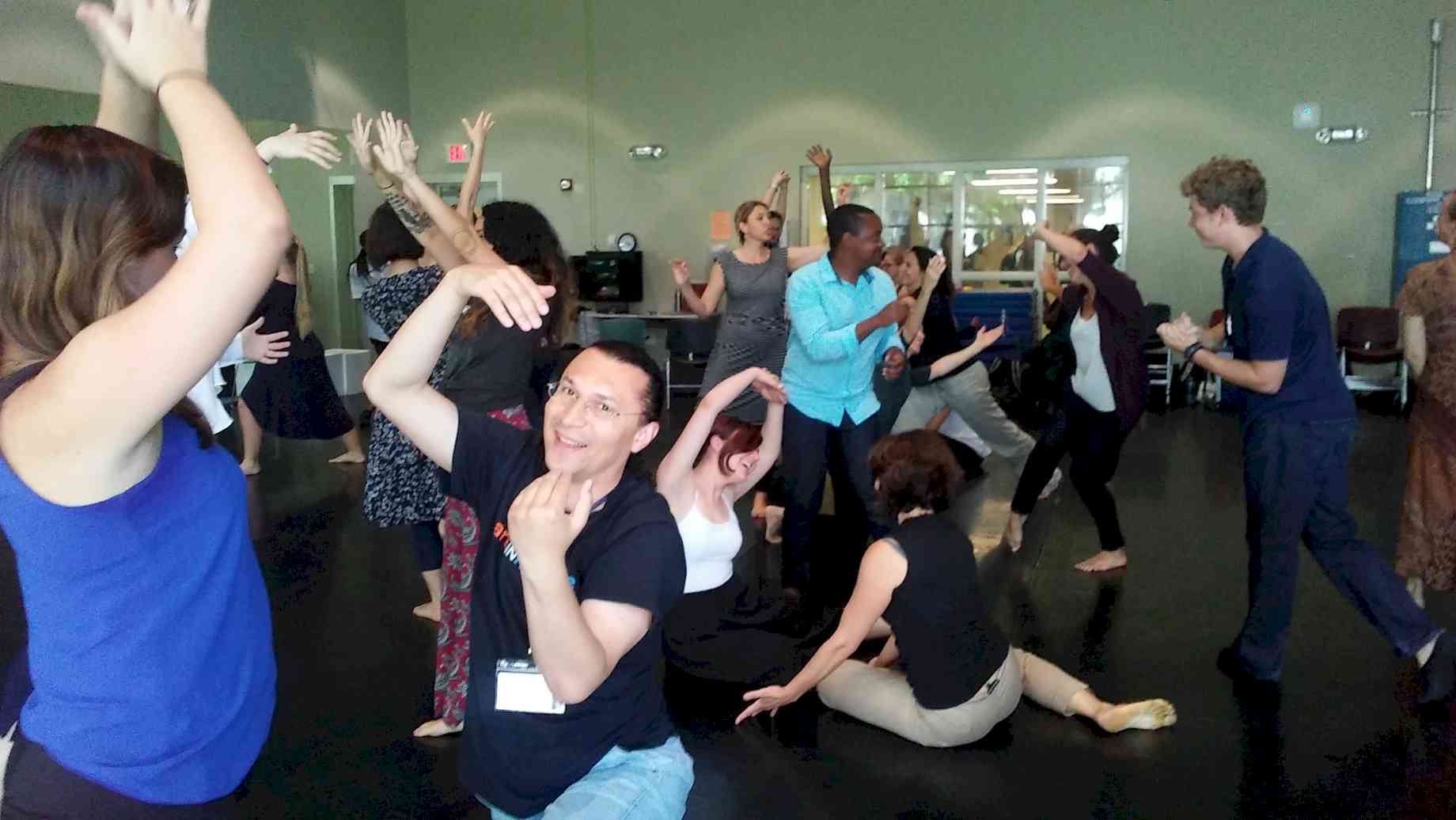 Participants from around the world explore movement together.