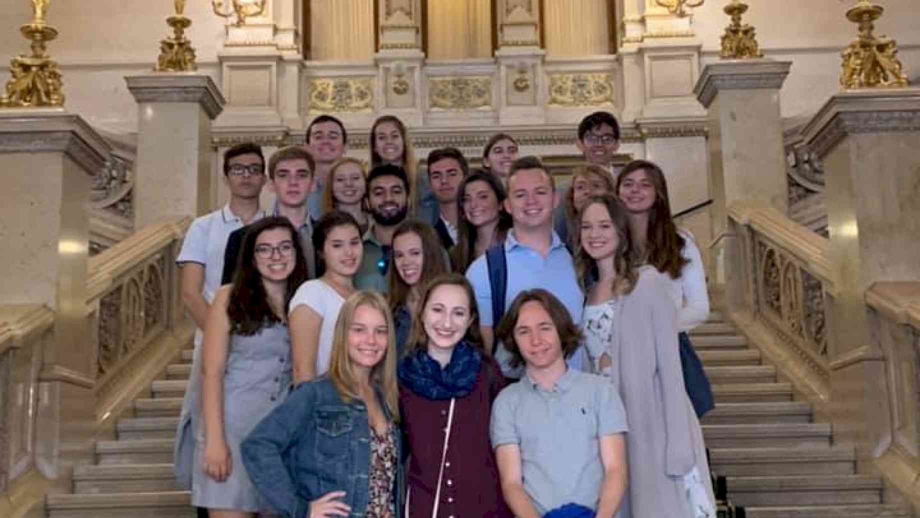 Summer 2019 group in Vienna during the tour of the Vienna Opera House