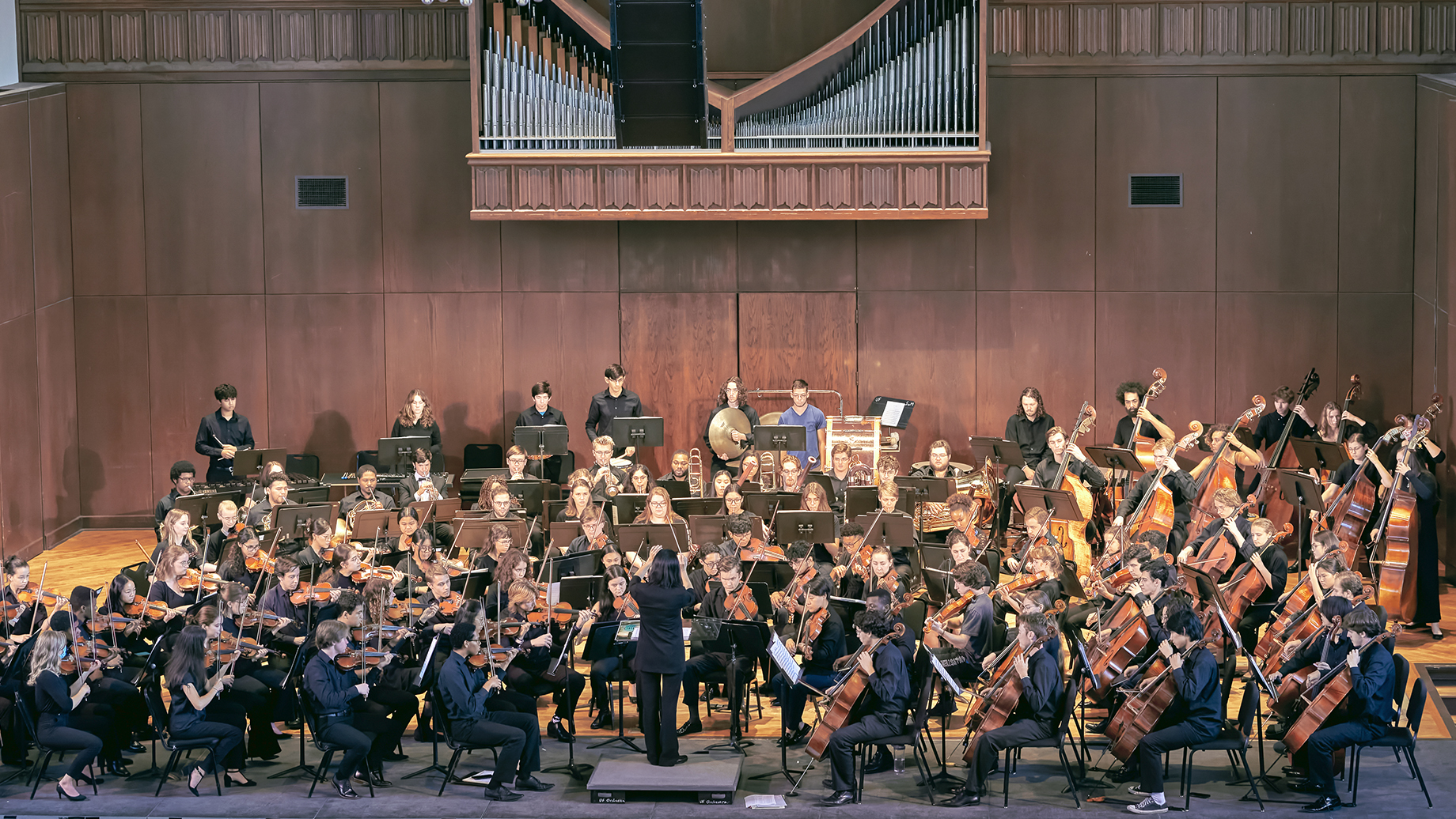 UF Symphony Orchestra rehearsal with conductor Tiffany Lu October, 2022. Photo by Jane Kozhnikova