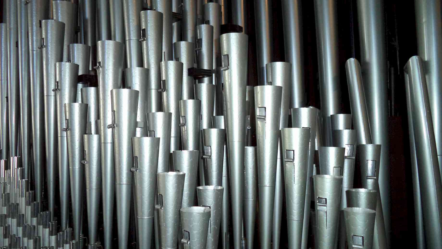 Close-up of UA organ pipes